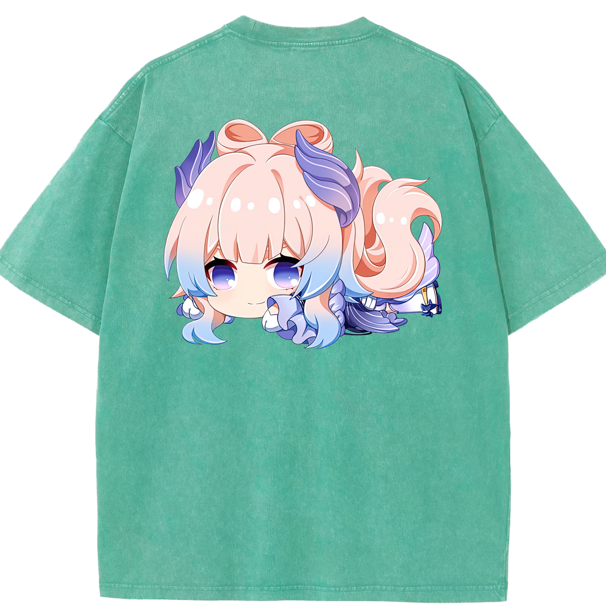 げんし神 珊瑚宮心海 サンゴノミヤ・ココミ genshin Sangonomiya Kokomi 綿100% ヴィンテージ風 半袖Tシャツ（背面プリント）